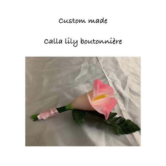Real touch calla lily boutonniere…..you choose color - Picture 2 of 5